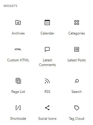 WP Gutenberg Widget Blocks